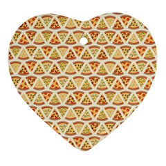 Food Pizza Bread Pasta Triangle Ornament (heart) by Mariart