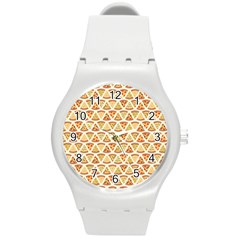 Food Pizza Bread Pasta Triangle Round Plastic Sport Watch (m) by Mariart