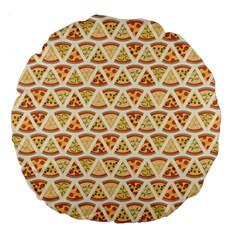 Food Pizza Bread Pasta Triangle Large 18  Premium Round Cushions