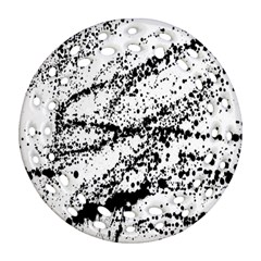 Ink Splatter Texture Round Filigree Ornament (two Sides)