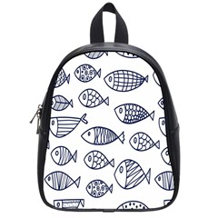 Love Fish Seaworld Swim Blue Sea Water Cartoons School Bag (small) by Mariart