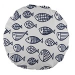 Love Fish Seaworld Swim Blue Sea Water Cartoons Large 18  Premium Flano Round Cushions Back