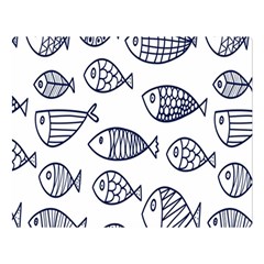 Love Fish Seaworld Swim Blue Sea Water Cartoons Double Sided Flano Blanket (large) 