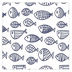 Love Fish Seaworld Swim Blue Sea Water Cartoons Large Satin Scarf (square)