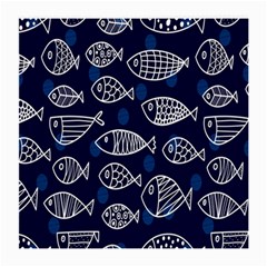 Love Fish Seaworld Swim Blue White Sea Water Cartoons Medium Glasses Cloth by Mariart