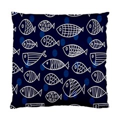 Love Fish Seaworld Swim Blue White Sea Water Cartoons Standard Cushion Case (two Sides) by Mariart