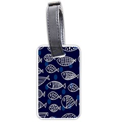 Love Fish Seaworld Swim Blue White Sea Water Cartoons Luggage Tags (one Side)  by Mariart