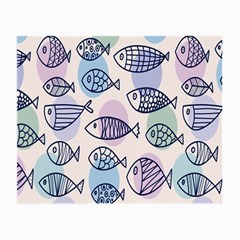 Love Fish Seaworld Swim Blue White Sea Water Cartoons Rainbow Polka Dots Small Glasses Cloth