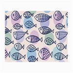 Love Fish Seaworld Swim Blue White Sea Water Cartoons Rainbow Polka Dots Small Glasses Cloth Front