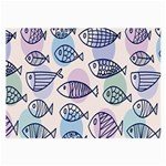 Love Fish Seaworld Swim Blue White Sea Water Cartoons Rainbow Polka Dots Large Glasses Cloth Front