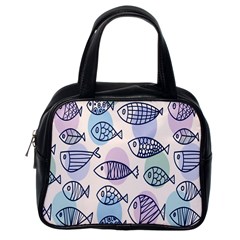 Love Fish Seaworld Swim Blue White Sea Water Cartoons Rainbow Polka Dots Classic Handbags (one Side) by Mariart