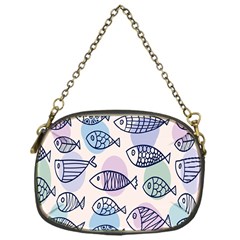 Love Fish Seaworld Swim Blue White Sea Water Cartoons Rainbow Polka Dots Chain Purses (one Side)  by Mariart