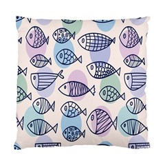Love Fish Seaworld Swim Blue White Sea Water Cartoons Rainbow Polka Dots Standard Cushion Case (one Side)