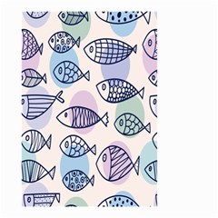 Love Fish Seaworld Swim Blue White Sea Water Cartoons Rainbow Polka Dots Small Garden Flag (two Sides) by Mariart