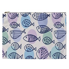 Love Fish Seaworld Swim Blue White Sea Water Cartoons Rainbow Polka Dots Cosmetic Bag (xxl)  by Mariart