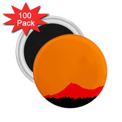 Mountains Natural Orange Red Black 2 25  Magnets (100 Pack)  by Mariart