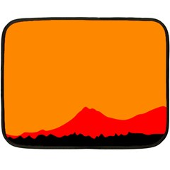 Mountains Natural Orange Red Black Double Sided Fleece Blanket (mini)  by Mariart