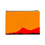 Mountains Natural Orange Red Black Cosmetic Bag (Large)  Back