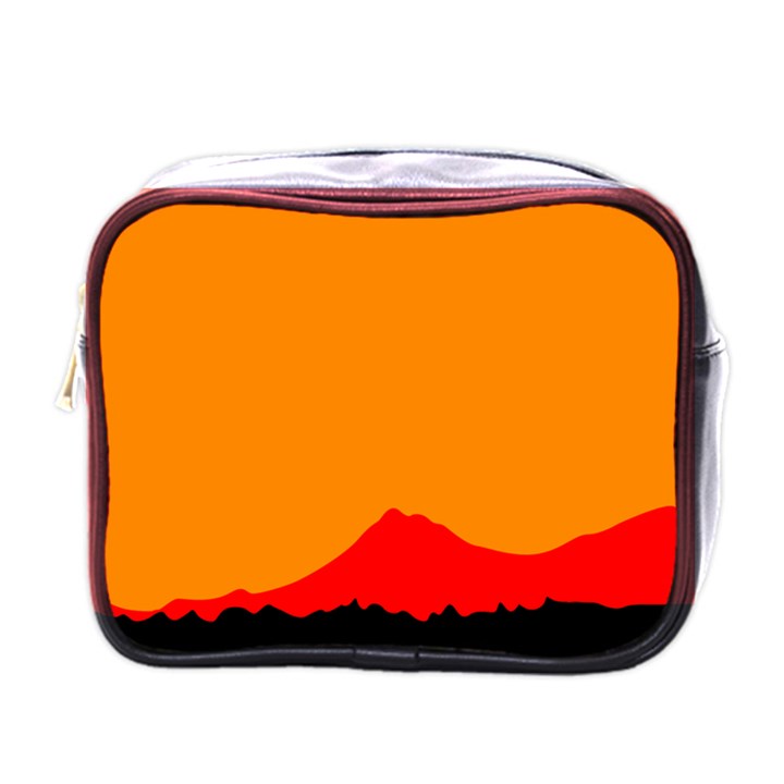 Mountains Natural Orange Red Black Mini Toiletries Bags