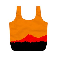 Mountains Natural Orange Red Black Full Print Recycle Bags (m) 