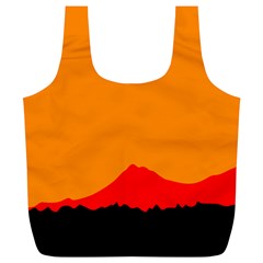 Mountains Natural Orange Red Black Full Print Recycle Bags (l) 