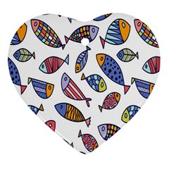 Love Fish Seaworld Swim Rainbow Cartoons Ornament (heart)
