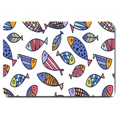 Love Fish Seaworld Swim Rainbow Cartoons Large Doormat 