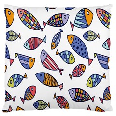 Love Fish Seaworld Swim Rainbow Cartoons Large Cushion Case (one Side) by Mariart