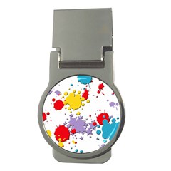 Paint Splash Rainbow Star Money Clips (round) 