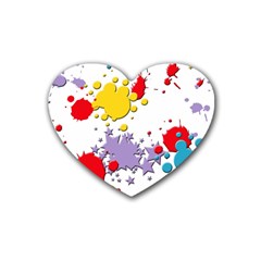 Paint Splash Rainbow Star Heart Coaster (4 Pack)  by Mariart
