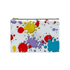 Paint Splash Rainbow Star Cosmetic Bag (medium) 