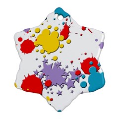 Paint Splash Rainbow Star Snowflake Ornament (two Sides)