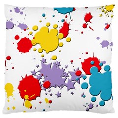 Paint Splash Rainbow Star Large Cushion Case (two Sides) by Mariart