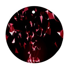 Lying Red Triangle Particles Dark Motion Ornament (round)