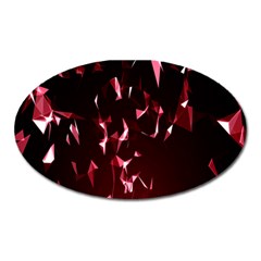 Lying Red Triangle Particles Dark Motion Oval Magnet by Mariart