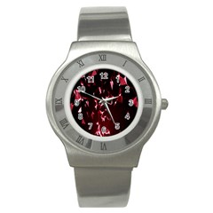 Lying Red Triangle Particles Dark Motion Stainless Steel Watch