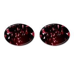 Lying Red Triangle Particles Dark Motion Cufflinks (oval) by Mariart