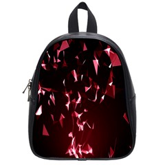 Lying Red Triangle Particles Dark Motion School Bag (small)