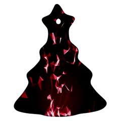 Lying Red Triangle Particles Dark Motion Christmas Tree Ornament (two Sides) by Mariart