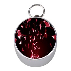 Lying Red Triangle Particles Dark Motion Mini Silver Compasses by Mariart