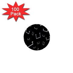 Pit White Black Sign Pattern 1  Mini Magnets (100 Pack) 