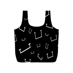 Pit White Black Sign Pattern Full Print Recycle Bags (s) 
