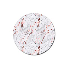 Musical Scales Note Rubber Round Coaster (4 Pack) 
