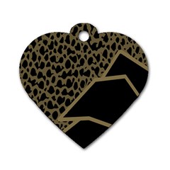 Polka Spot Grey Black Dog Tag Heart (one Side) by Mariart