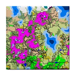 Painting Map Pink Green Blue Street Tile Coasters by Mariart