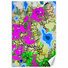 Painting Map Pink Green Blue Street Canvas 24  X 36  by Mariart