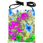 Painting Map Pink Green Blue Street Shoulder Sling Bags Front