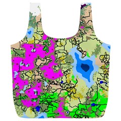 Painting Map Pink Green Blue Street Full Print Recycle Bags (l) 