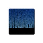 Forest Tree Night Blue Black Man Square Magnet Front