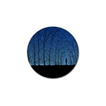 Forest Tree Night Blue Black Man Golf Ball Marker (4 pack) Front